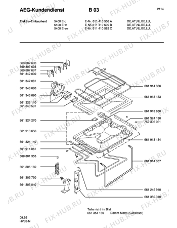 Взрыв-схема плиты (духовки) Aeg COMP. 5400E-W - Схема узла Section4